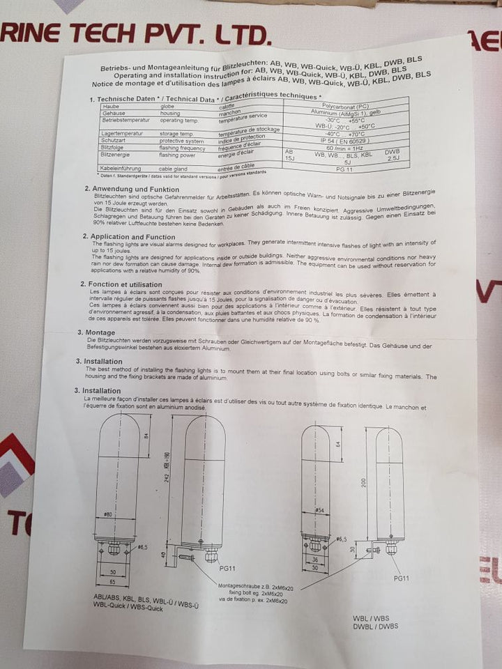 Pfannenberg Wbs Flash Light new