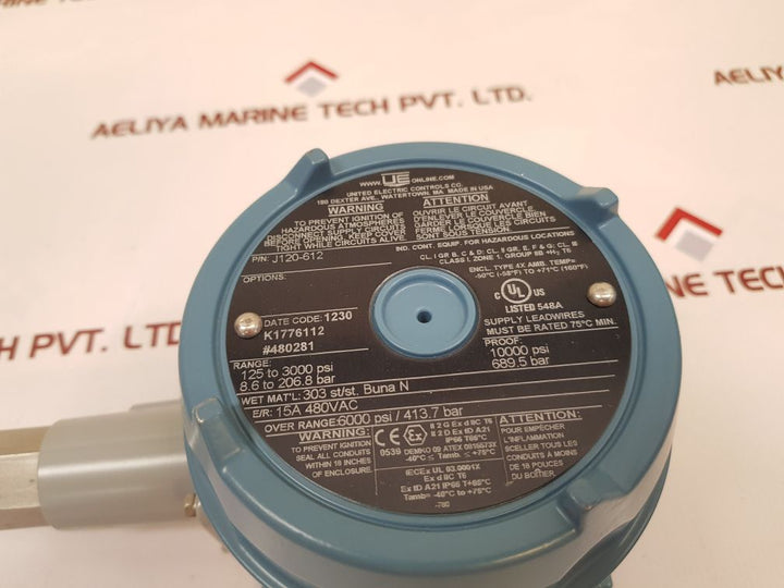 United Electric J120-612 Differential Pressure Switches 125 To 3000 8.6 To 206.8