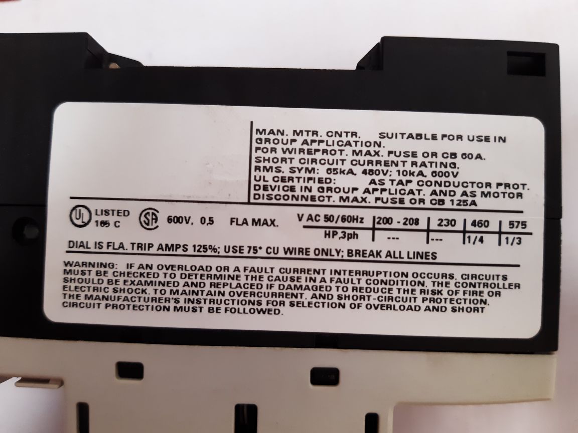Siemens Sirius 3Rv1011-0Fa10 Motor Circuit Breaker