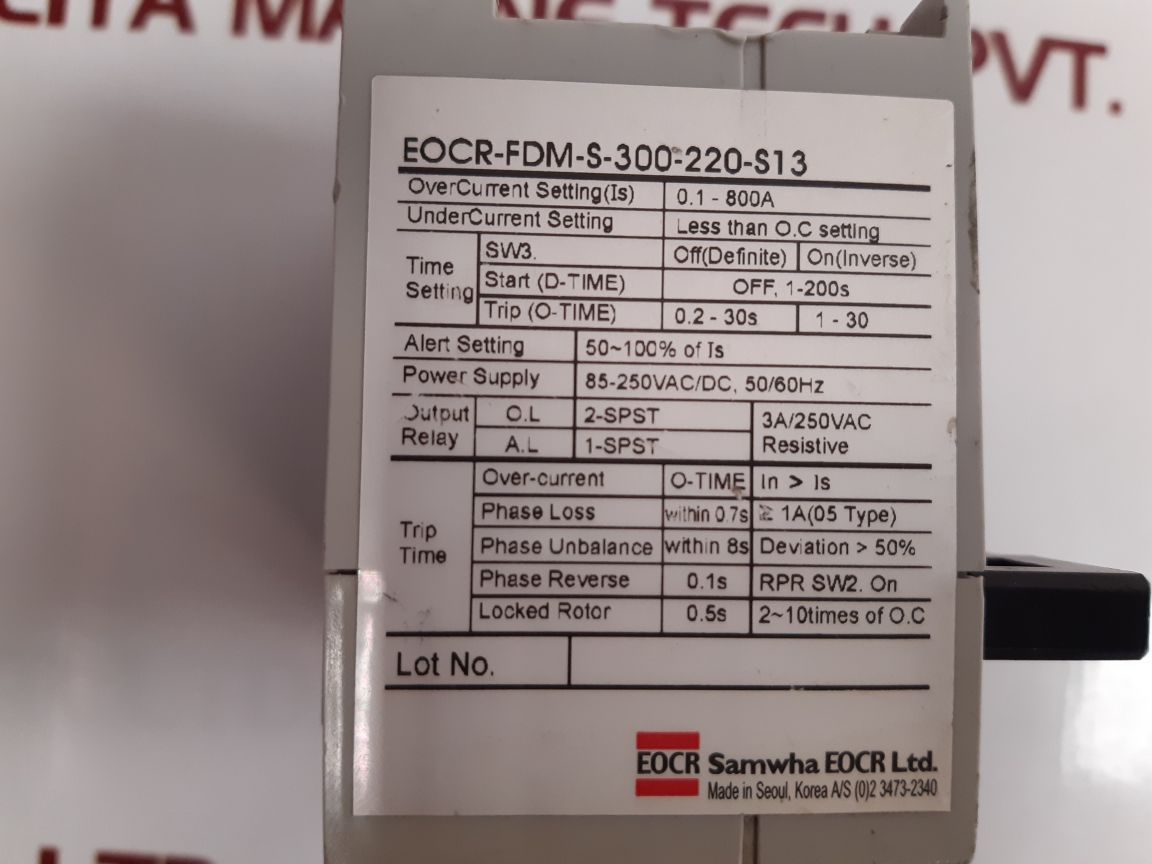 Eocr-fdm-s-300-220-s13 Electronic Over-current Relay