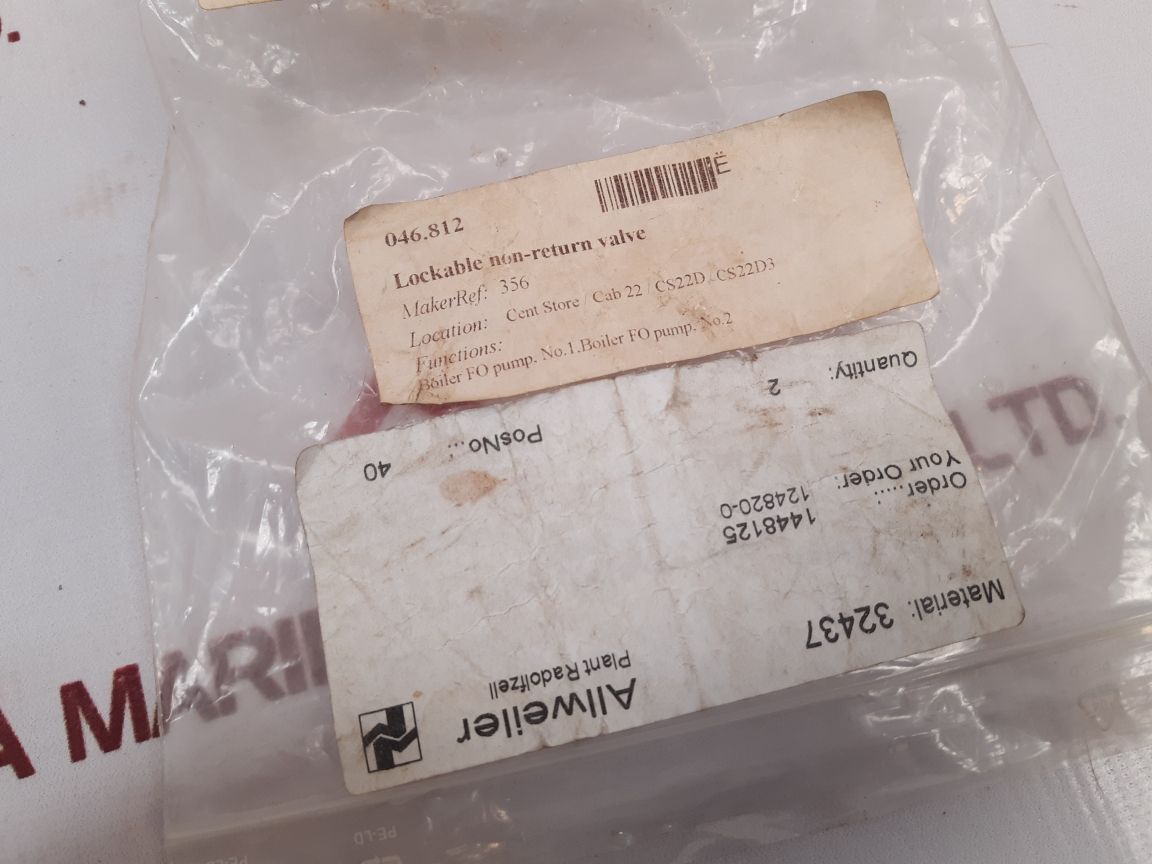 Allweiler Lockable Non-return Valve Set