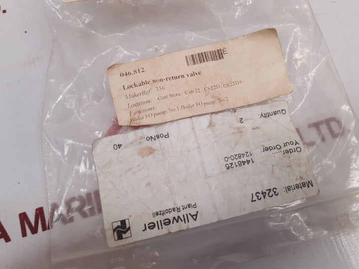 Allweiler Lockable Non-return Valve Set