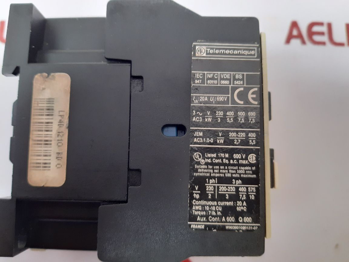 Telemecanique Lp4 D1210 Contactor