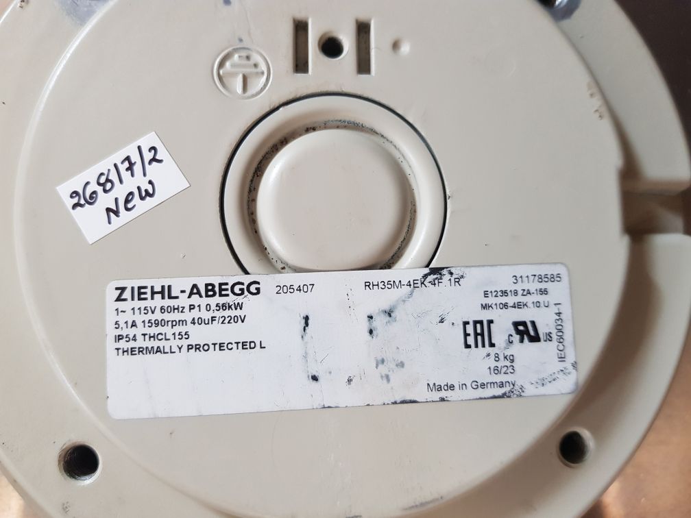 Ziehl-abegg rh35m-4ek.4f.1r centrifugal fan blower