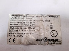 Ksr Kuebler Erv-3/8-vu-l72/12-b40A/V60X-6 Pur Magnetic-float-switch