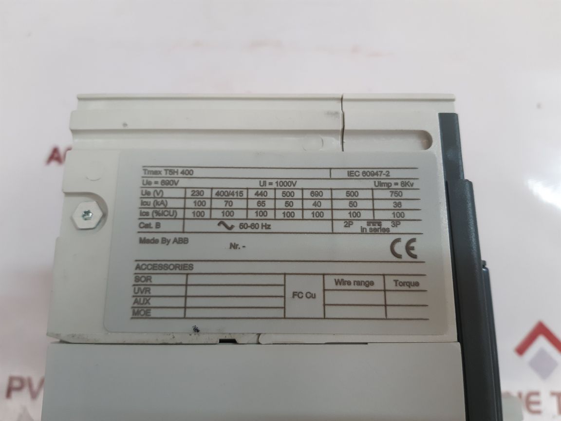 Abb Tmax T5H 400 Moulded Case Circuit Breaker