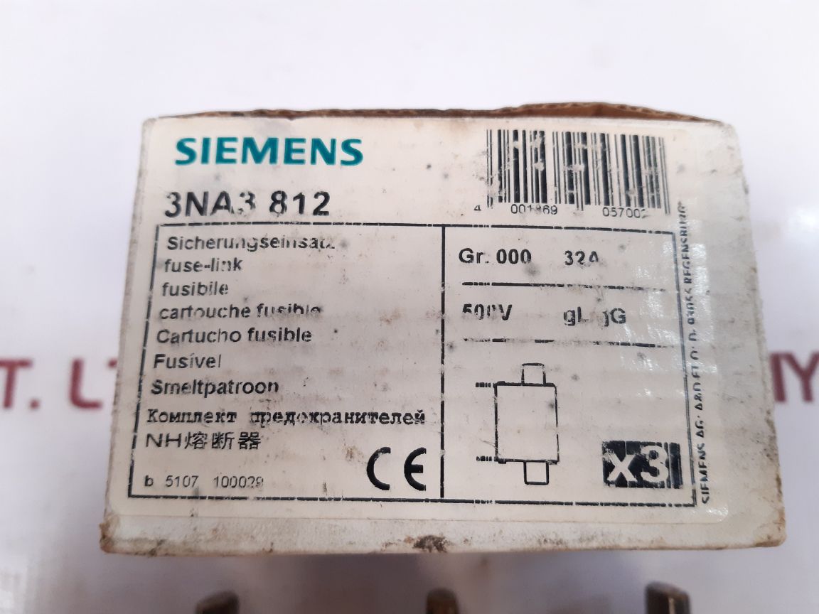 Set Of 3X Siemens 3Na3 812 Fuse-link 32A (1Box = 3Pcs )