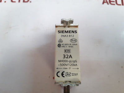 Set Of 3X Siemens 3Na3 812 Fuse-link 32A (1Box = 3Pcs )