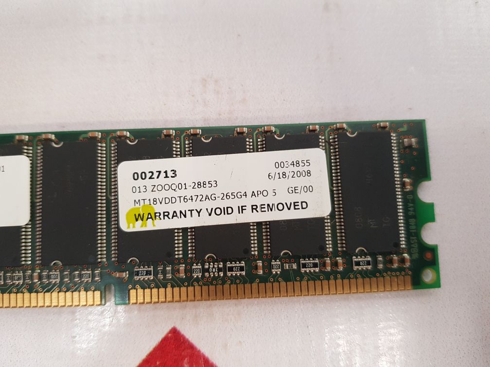Mt18Vddt6472Ag-265G4 Memory Ram Pc2100U-25331-z