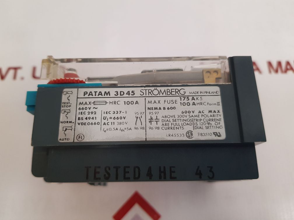 Stromberg Patam 3D45 Thermal Overload Relay