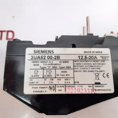 Siemens 3Ua52 00-2B Overload Relay 12.5-20A
