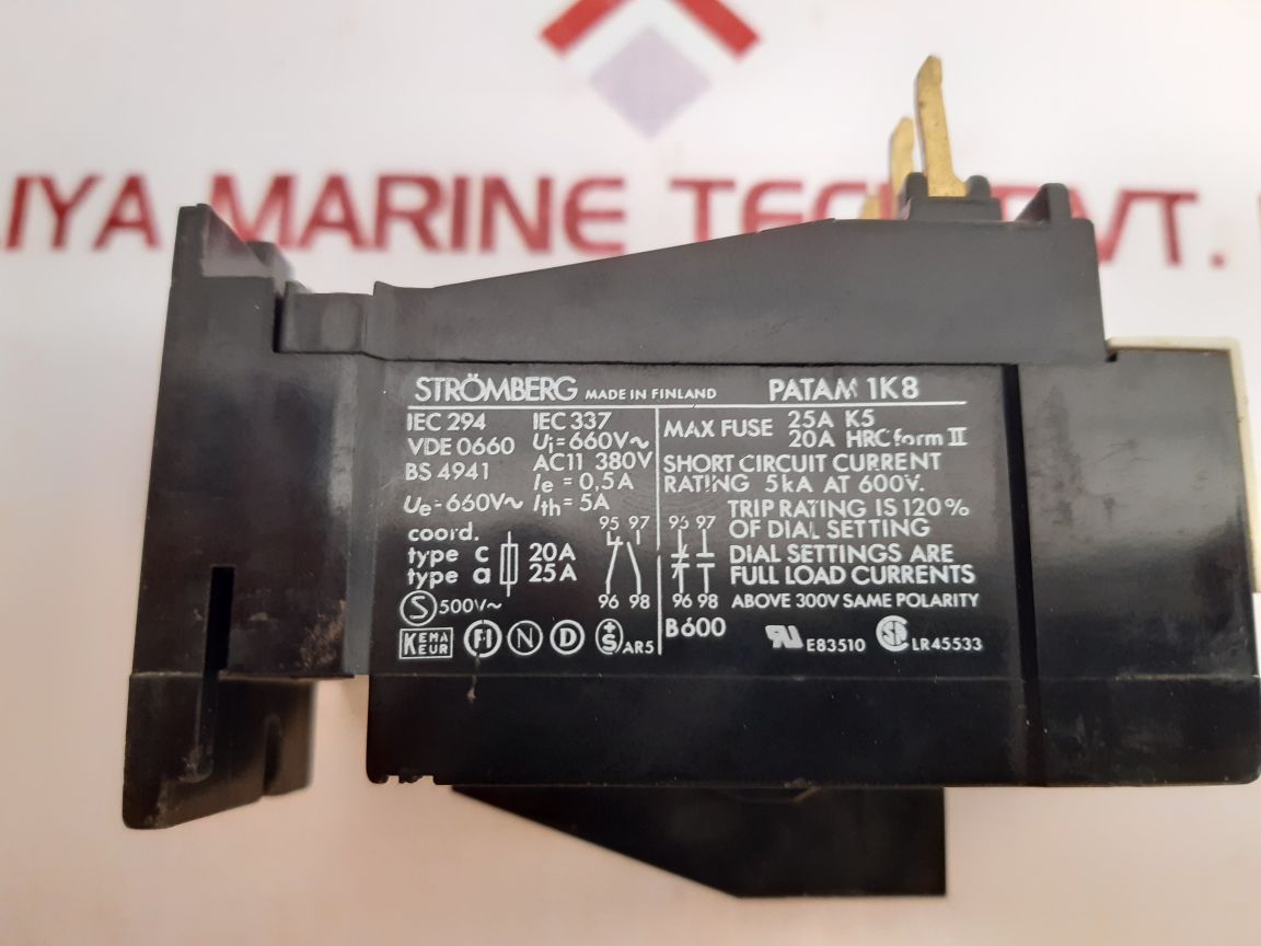 Stromberg Patam 1K8 Thermal Overload Relay New