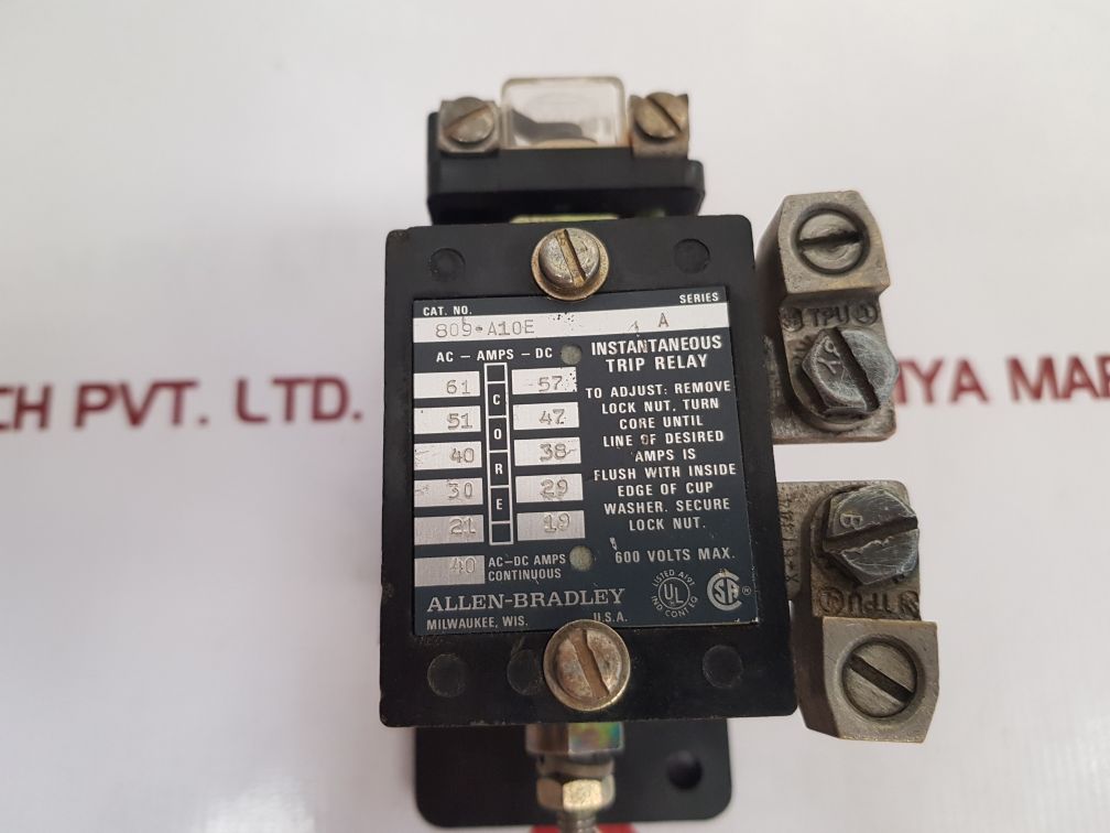 Allen-bradley 809-a10e ser.a instantaneous trip current relay