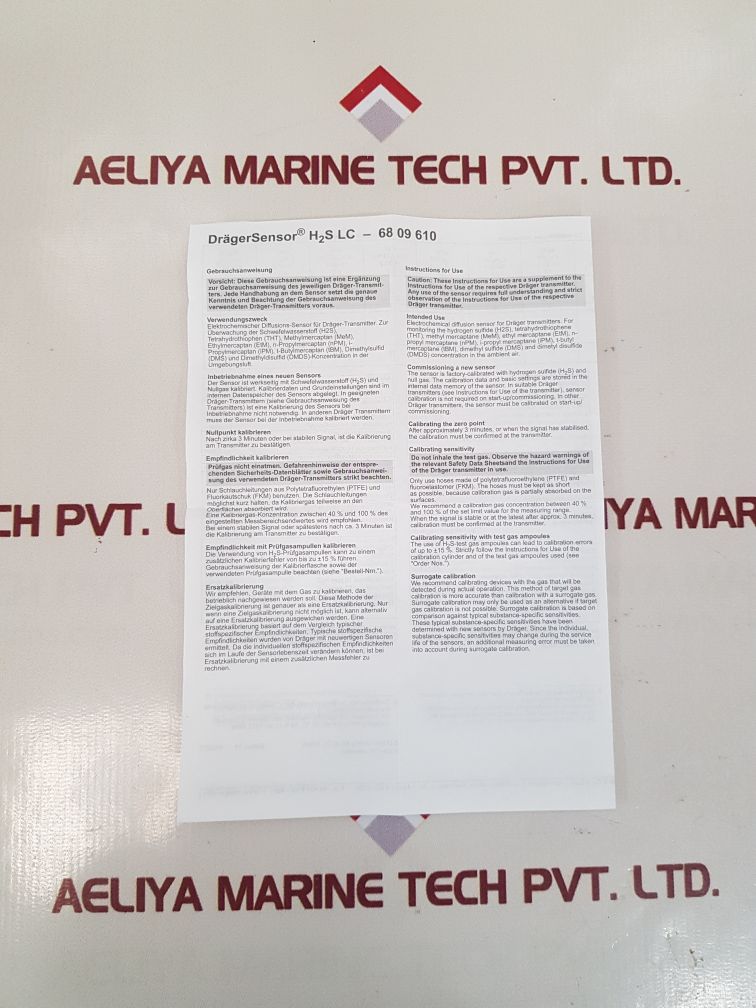 Drager sensor h2s lc polytron sensor 

