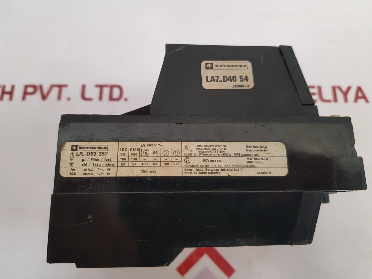 Telemecanique Lr1-d63357 Overload Relay