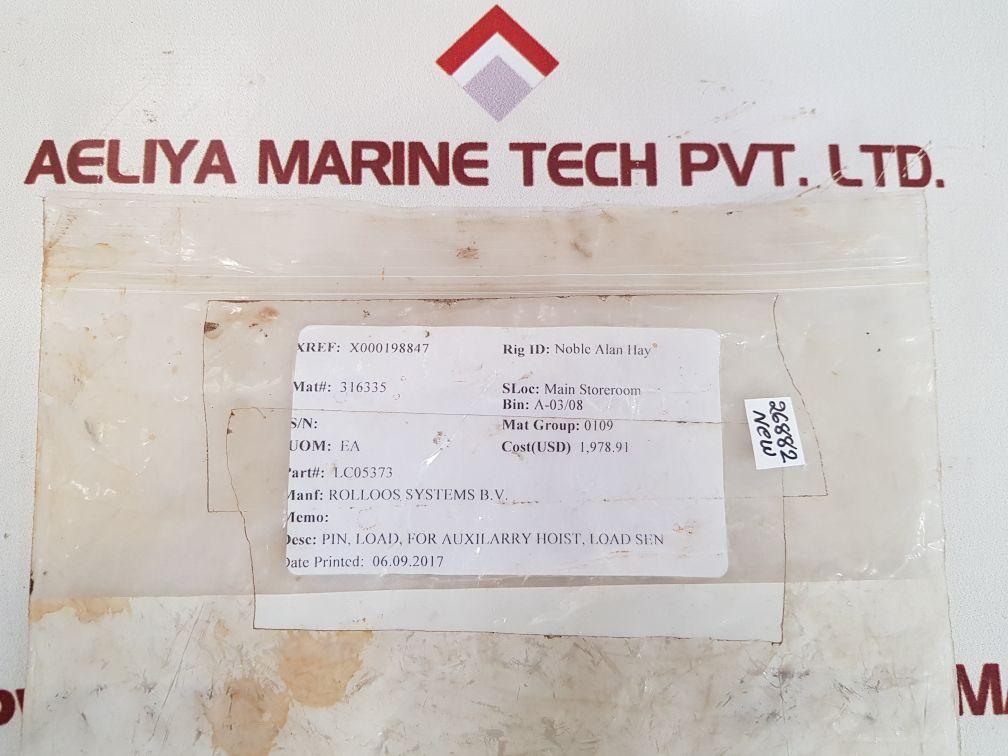 Rolloos systems 4 klbf o/s load pin for auxilarry hoist, load sen