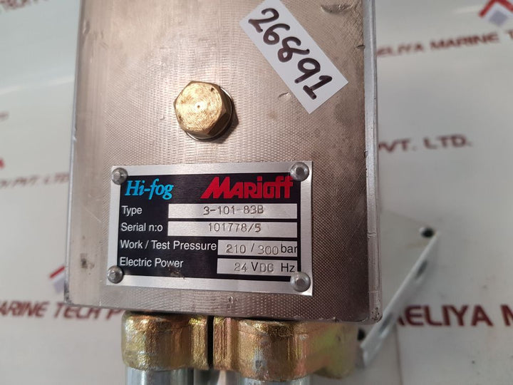 Marioff 3-101-83b machinery space valve with parker 71210j21bl00n0d300c2