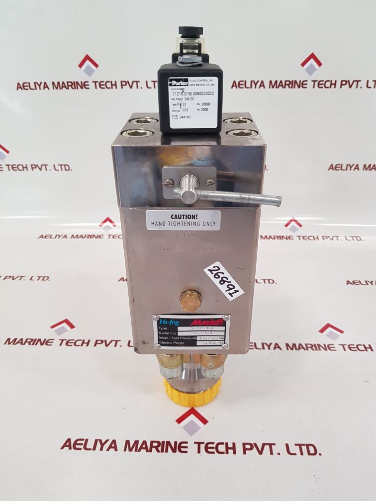 Marioff 3-101-83b machinery space valve with parker 71210j21bl00n0d300c2