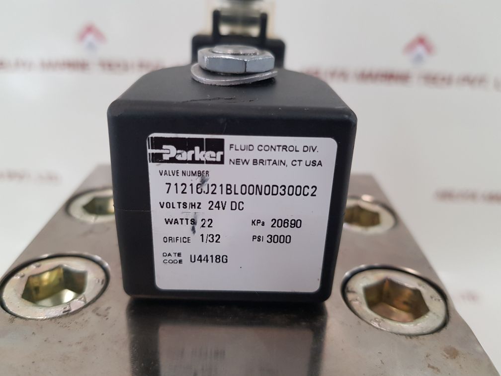 Marioff 3-101-83b machinery space valve with parker 71210j21bl00n0d300c2