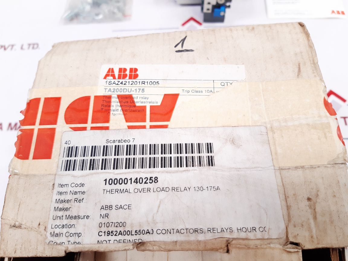 Abb Ta200Du Thermal Overload Relay New