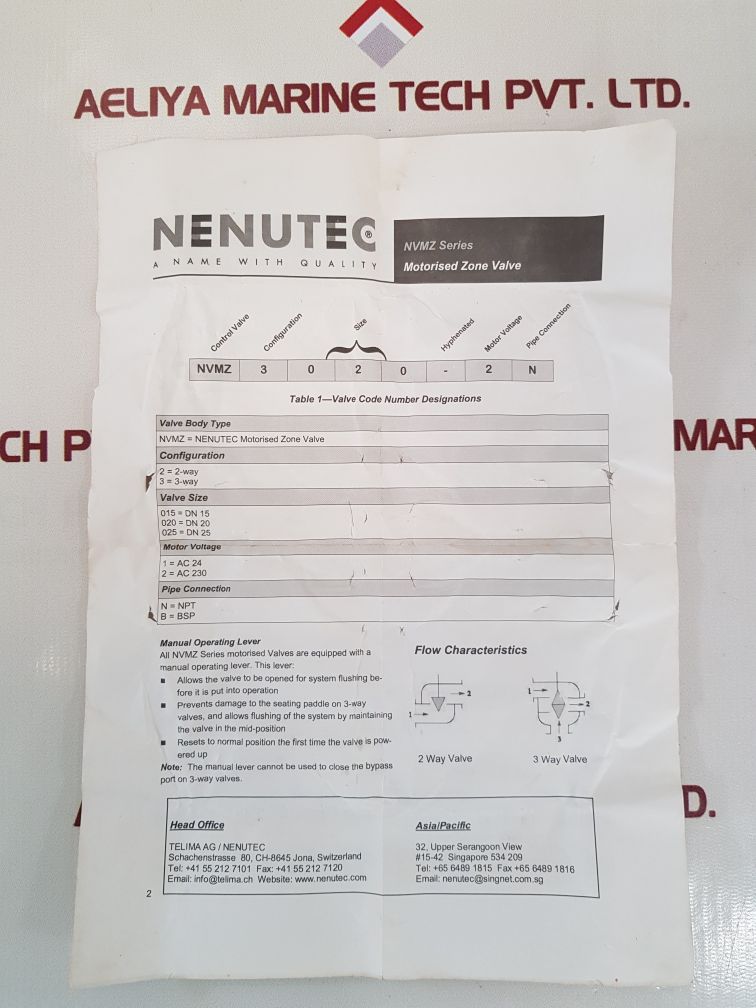 Nenutec nvmz3025-2b motorised zone valve
