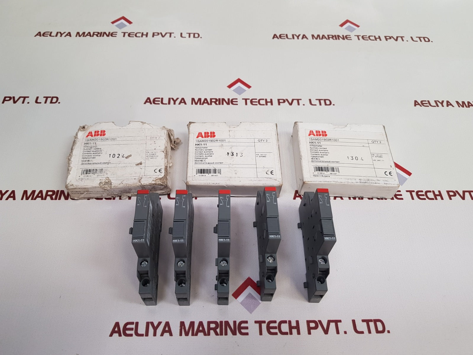 Lot Of 7X Abb Hk1-11 Auxiliary Contactor 1Sam201902R1001 Series Mo132