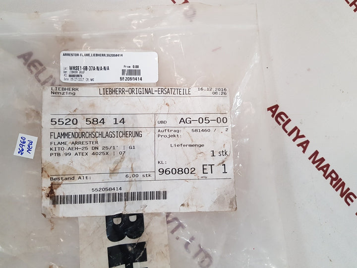 Kito Armaturen Aeh-5-iia-25 Flame Arrestor