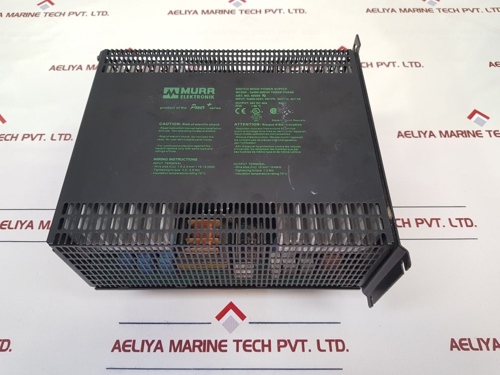 Murr Elektronik 85099 Switch Mode Power Supply Mcs40-3X400-500/24 (Not Working)
