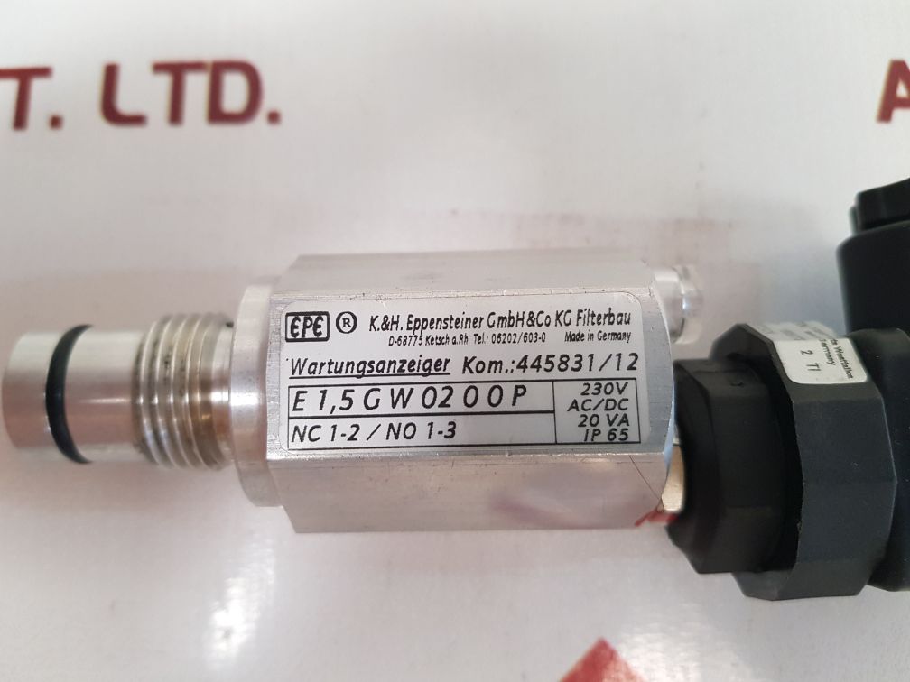 Epe 1,5 gw0200p filter clogging pressure indicator switch