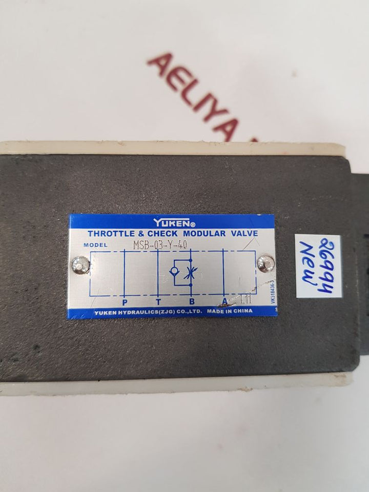 Yuken msb-03-y-40 modular valve