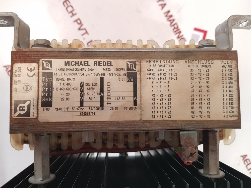 Michael riedel rdrkl 30k/s transformer 0.81 kw used

