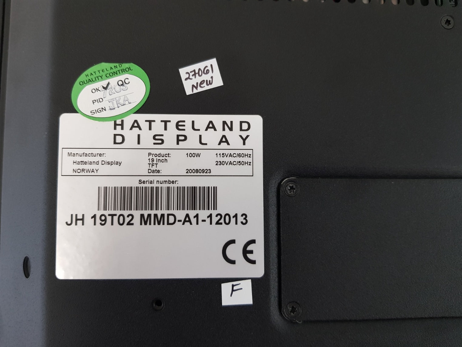 Furuno Jh 19T02 Mmd-a1-11157 Hatteland Display 100W (Not Working)