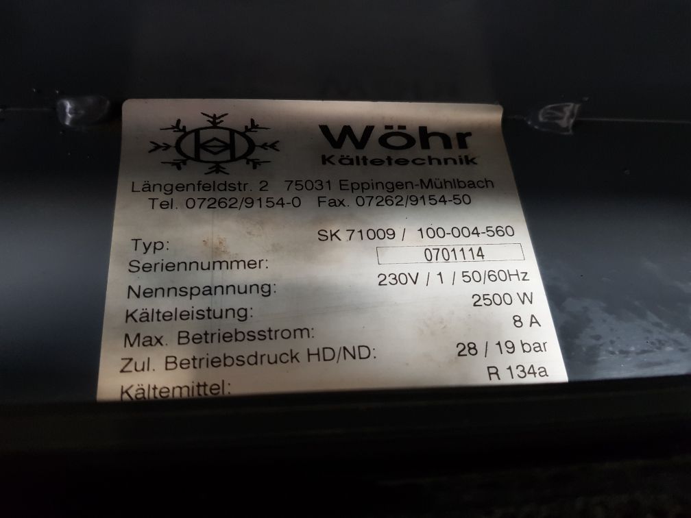 Wohr kaltetechnik/liebherr sk 71009/100-004-560 crane air condition unit 