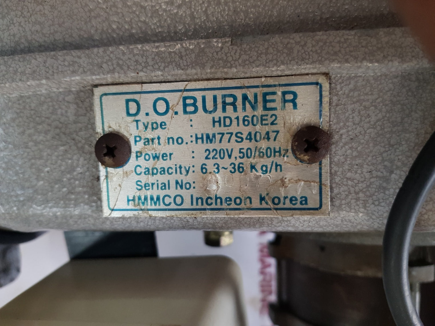 Hmmco Hd160E2 D.O. Burner Hm77S4047