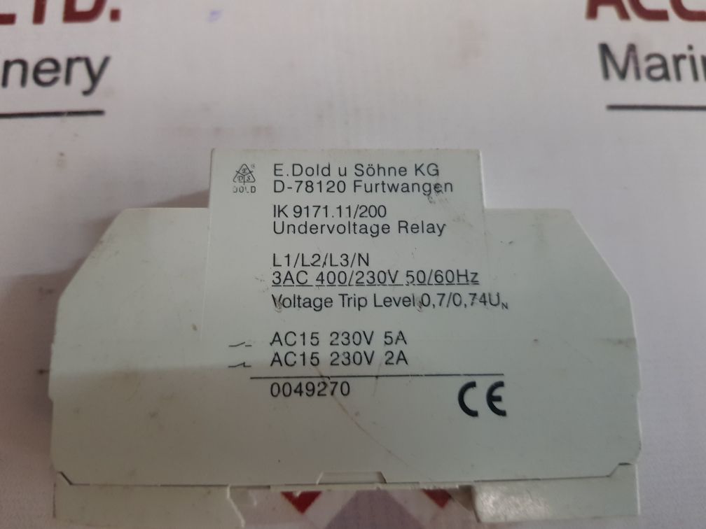 Eds Dold Varimeter Ik9171 Undervoltage Relay