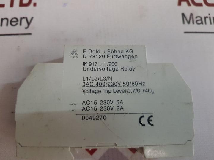 Eds Dold Varimeter Ik9171 Undervoltage Relay