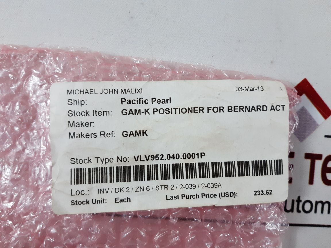 Bernard Gamk Vlv952.040.0001P Control Card