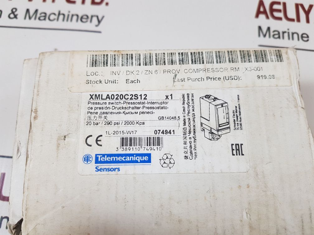 Telemecanique Xmla020C2S12 Pressure Switch
