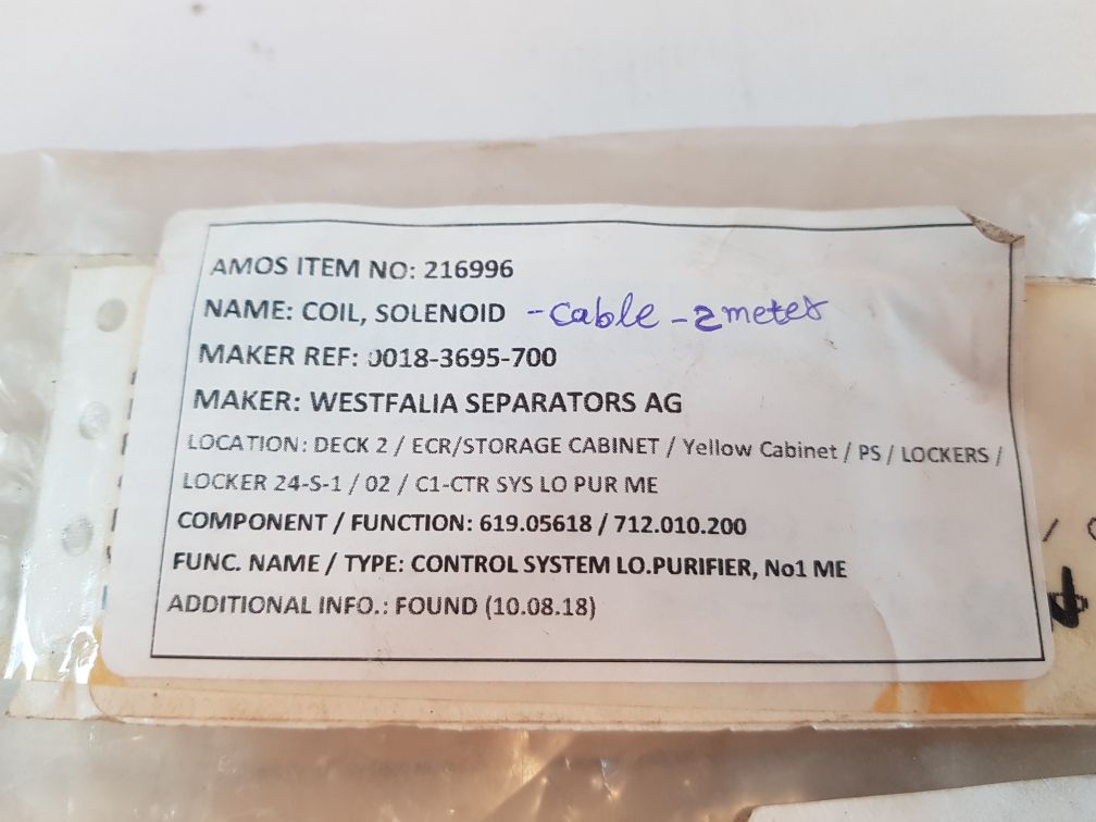 Westfalia Separator 0018-3695-700 Cable Head For Diesel Oil Purifier