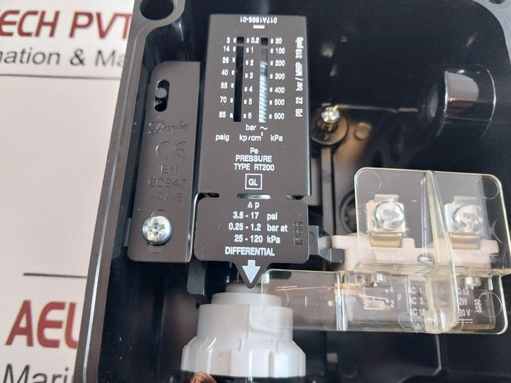 Danfoss 017A1692-01 Rt200 Pressure Control Switch 0.2-6 Bar~ Kp/Cm2 