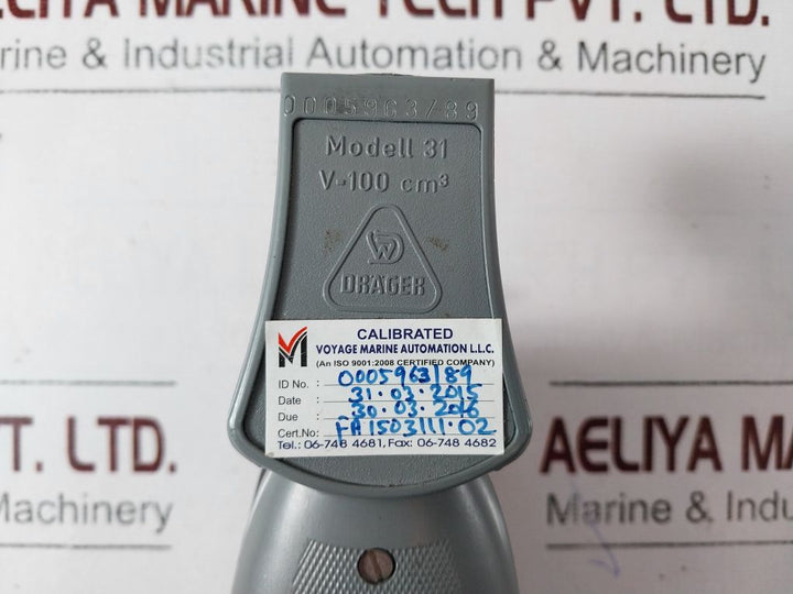 Drager Model 31 V=100 Cm3 Multi Gas Detector Pump Set 6727211