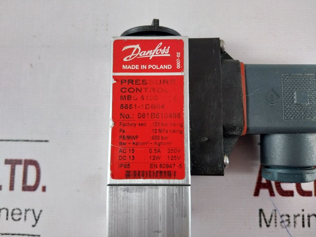 Danfoss Mbc 5100 Pressure Control Switch 061B510466