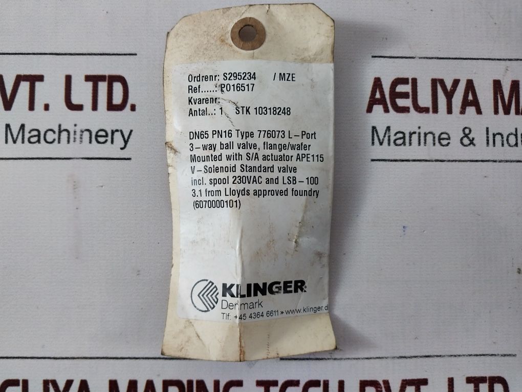 Klinger 115 F7/10Q17 Actuators With Pg Lsb-100 Valve Monitoring Indicator