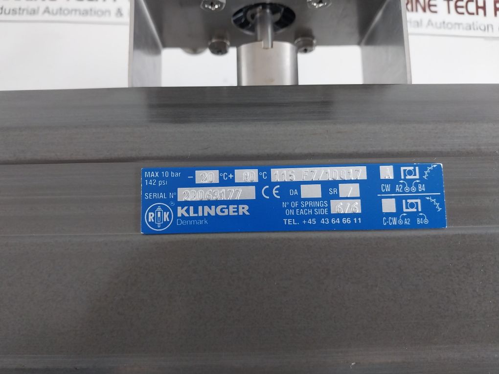 Klinger 115 F7/10Q17 Actuators With Pg Lsb-100 Valve Monitoring Indicator