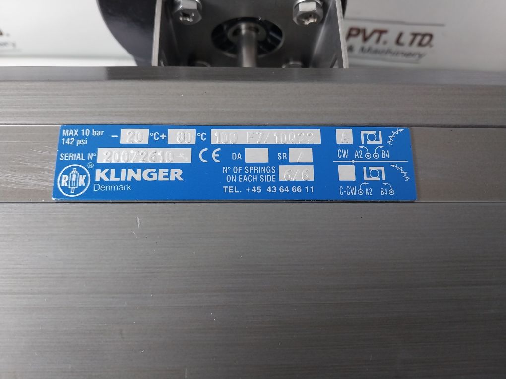 Klinger R100 Klinger 100 F7/10Q22 Actuators With Lsb-100 Valve Monitoring Indicator ...