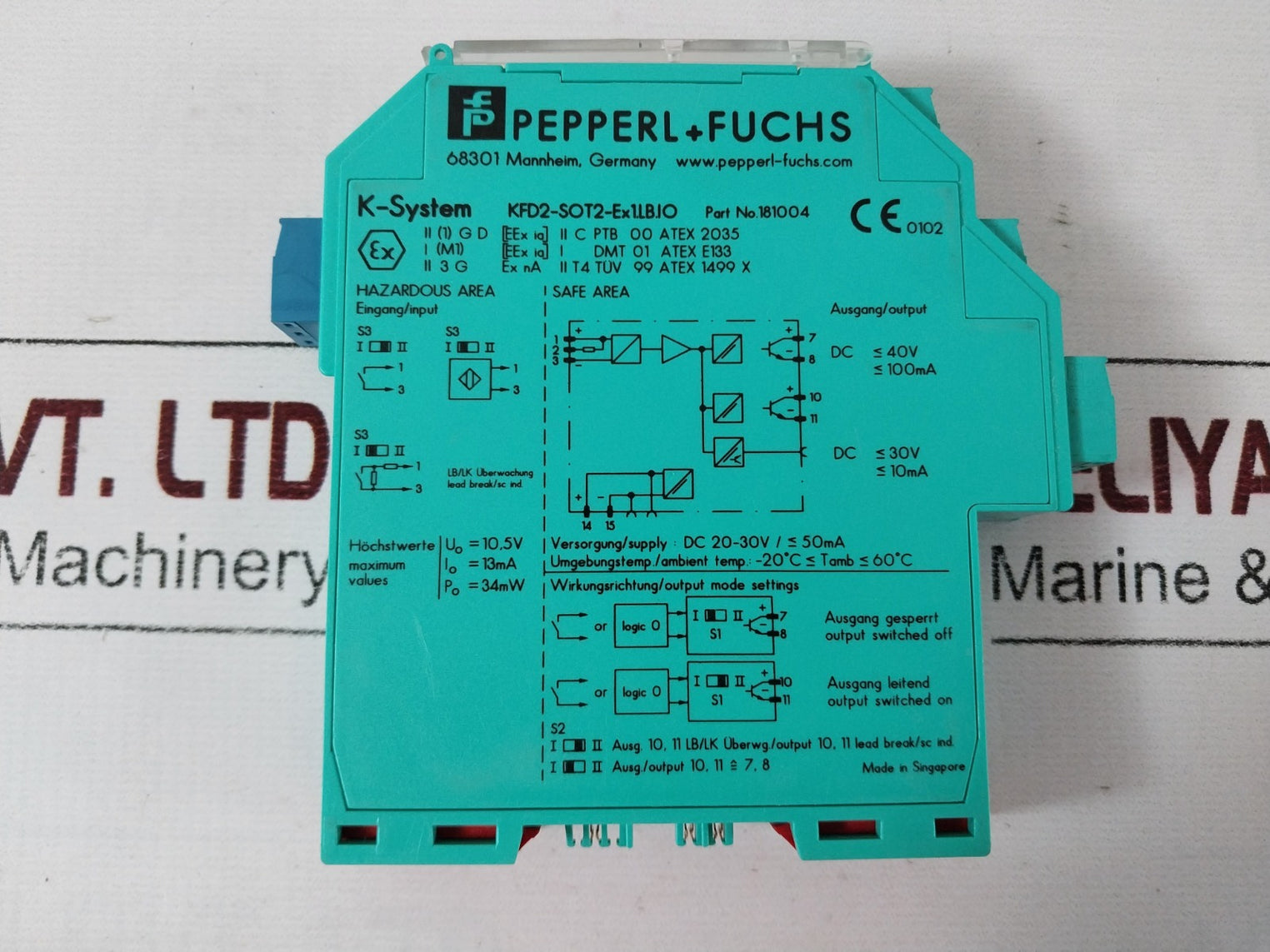 Pepperl+Fuchs Kfd2-sot2-ex1.Lb.Io Isolated Barrier 181004 