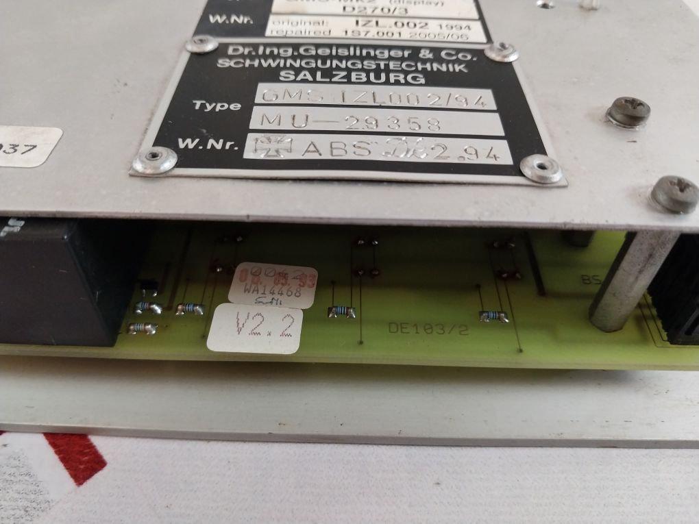 Geislinger Gms-mk2 Display D270/3 Free Shipping