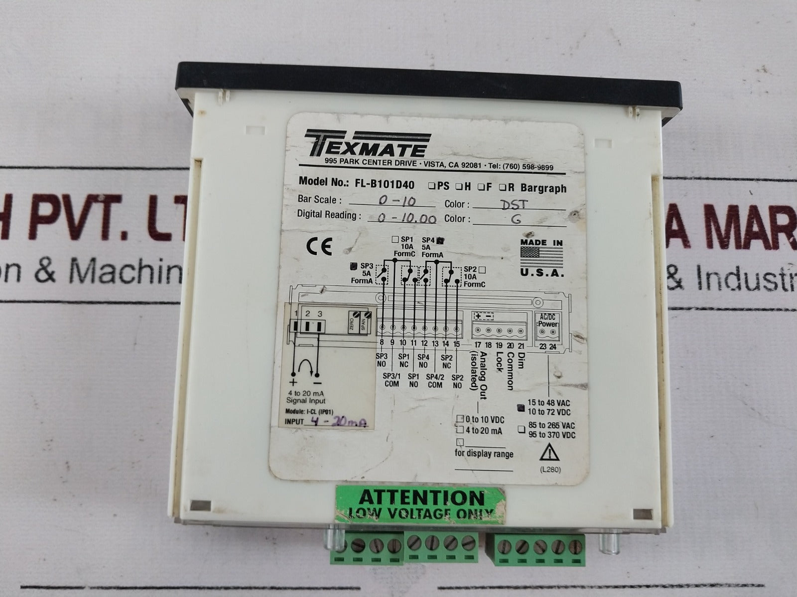 Texmate Fl-b101D40 Bargraph Meter 0-10 M