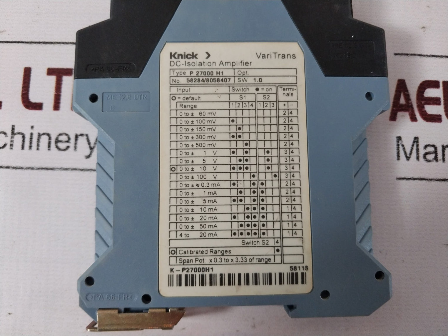 Knick P 27000 H1 Dc-isolation Amplifier 58284/8058407