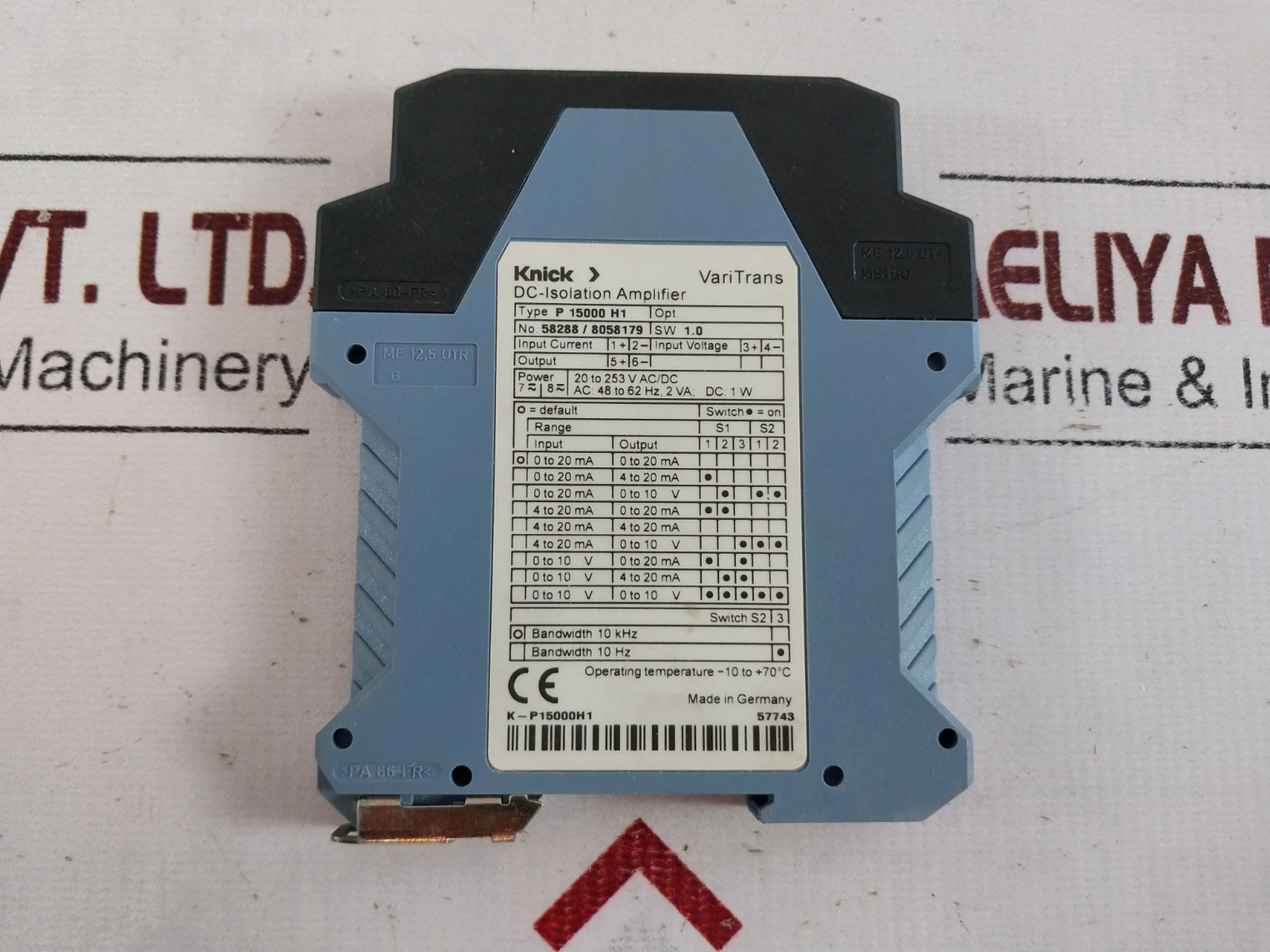 Knick P 15000 H1 Dc-isolation Amplifier -10 To +70°C 